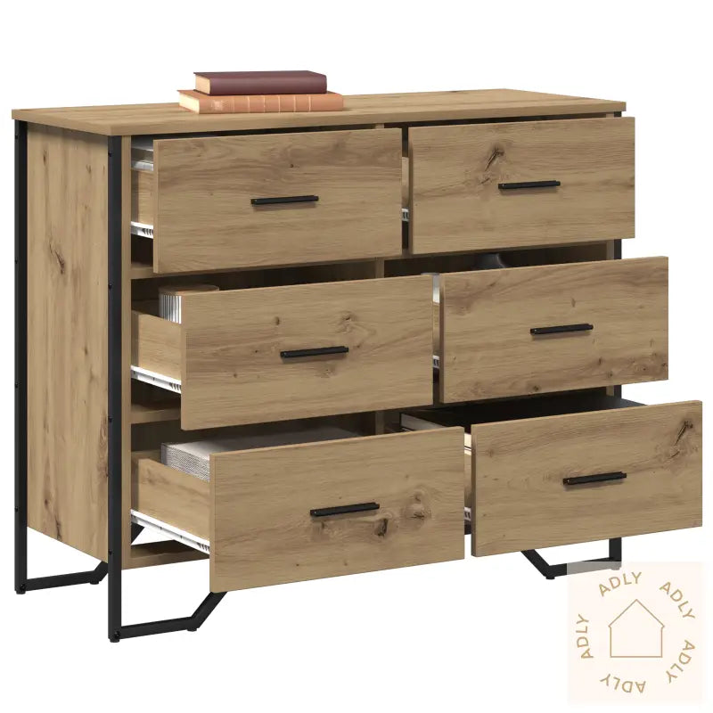 Kommode Håndverks Eik 91X35.5X74.5 Cm Konstruert Tre