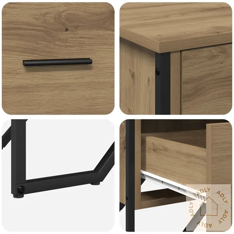 Kommode Håndverks Eik 91X35.5X74.5 Cm Konstruert Tre
