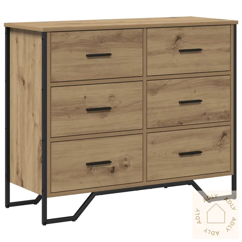 Kommode Håndverks Eik 91X35.5X74.5 Cm Konstruert Tre