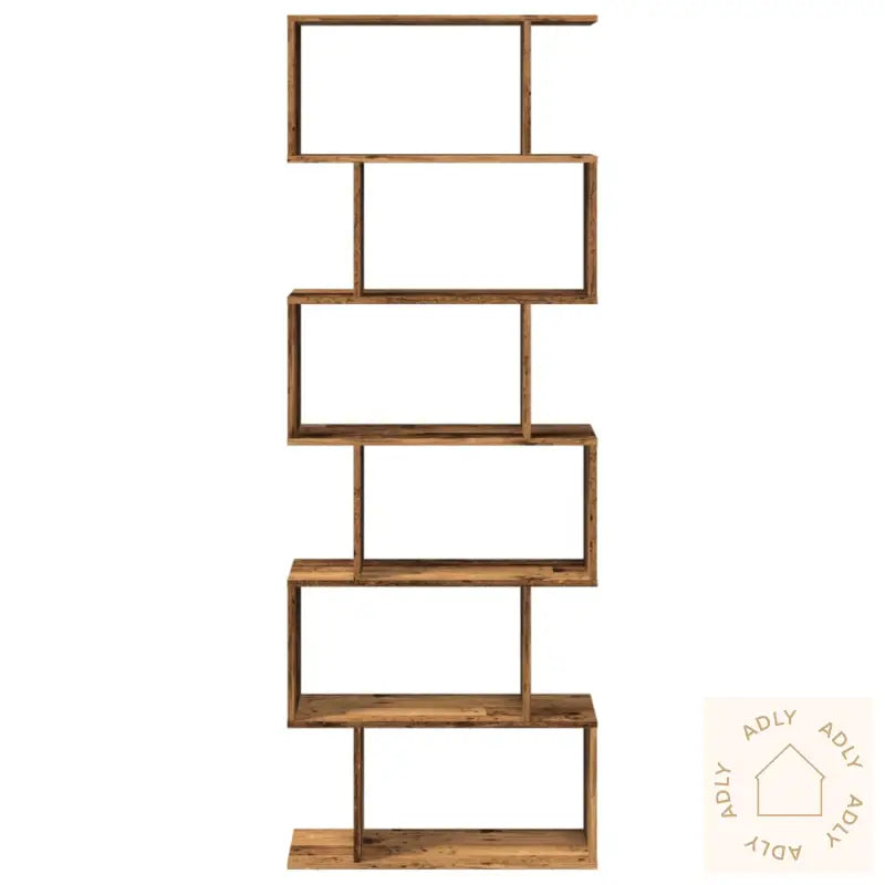 Romdeler Bokhylle 6 Lag Gammelt Tre 70X24X193 Cm Konstruert Tre