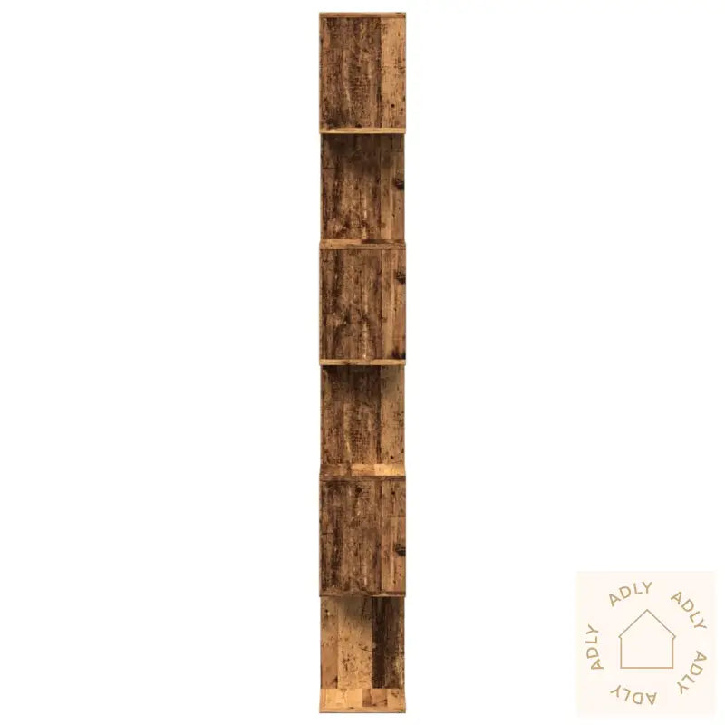 Romdeler Bokhylle 6 Lag Gammelt Tre 70X24X193 Cm Konstruert Tre
