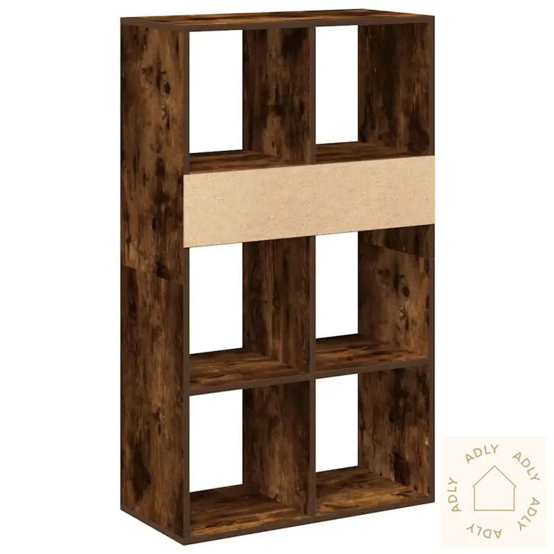 Bokhylle Røkt Eik 66X31X112 Cm Konstruert Tre