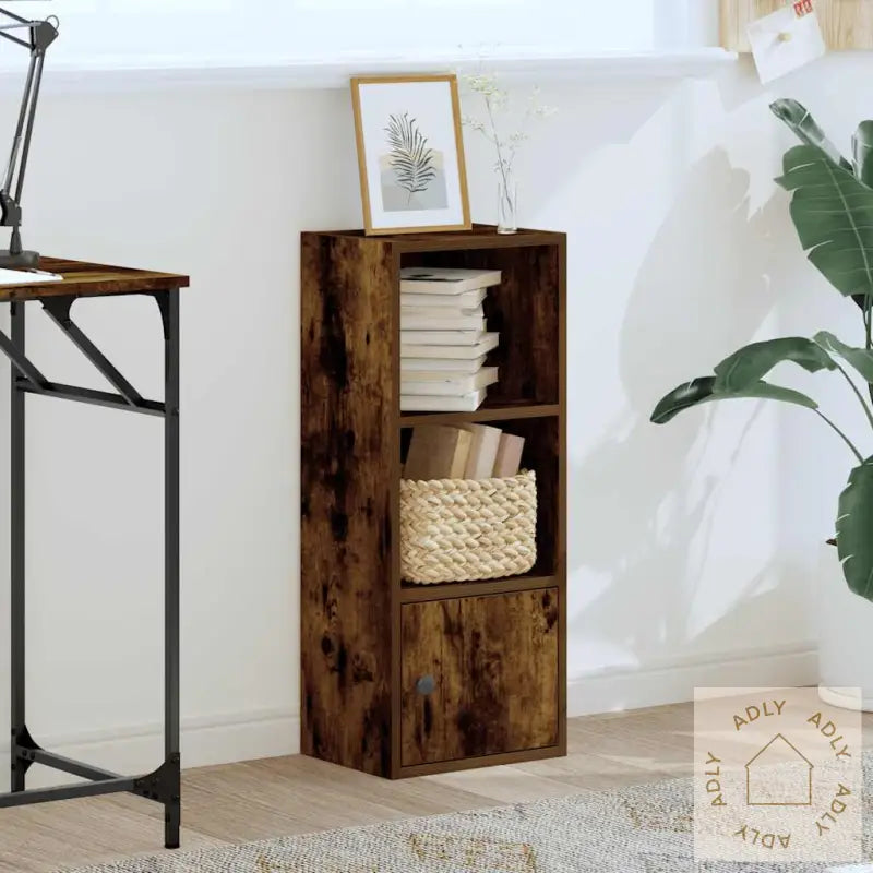 Bokhylle Røkt Eik 31X24X77 Cm Konstruert Tre