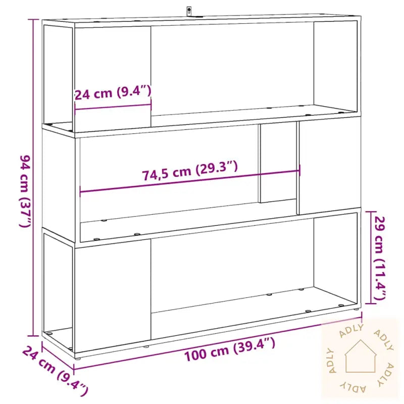 Bokhylle/Romdeler Gammelt Tre 100X24X94 Cm