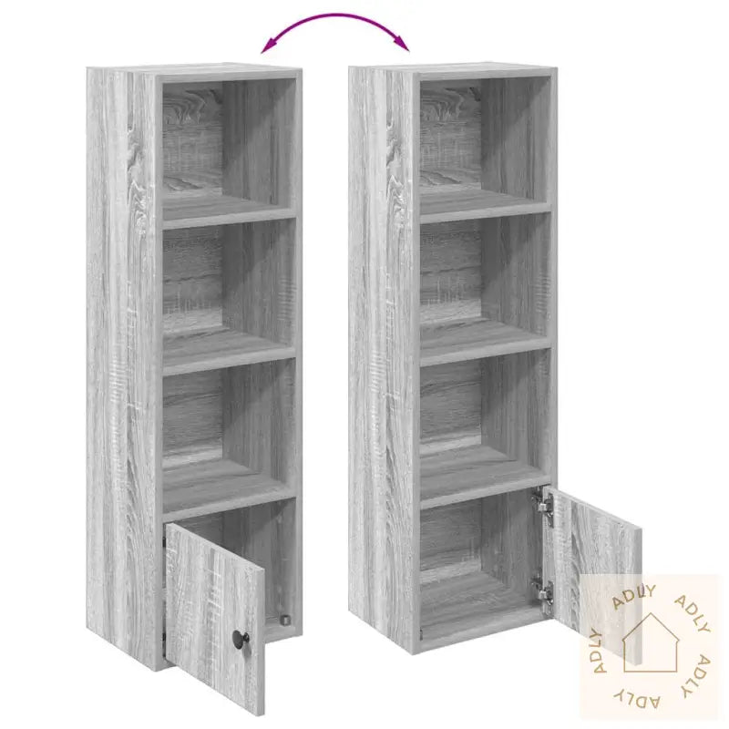 Bokhylle Grå Sonoma 31X24X102 Cm Konstruert Tre