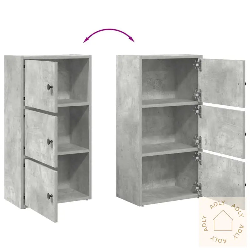 Bokhylle Betonggrå 40X24X77 Cm Konstruert Tre