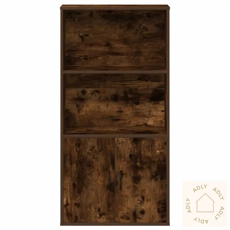 Bokhylle Røkt Eik 60X24X120 Cm Konstruert Tre