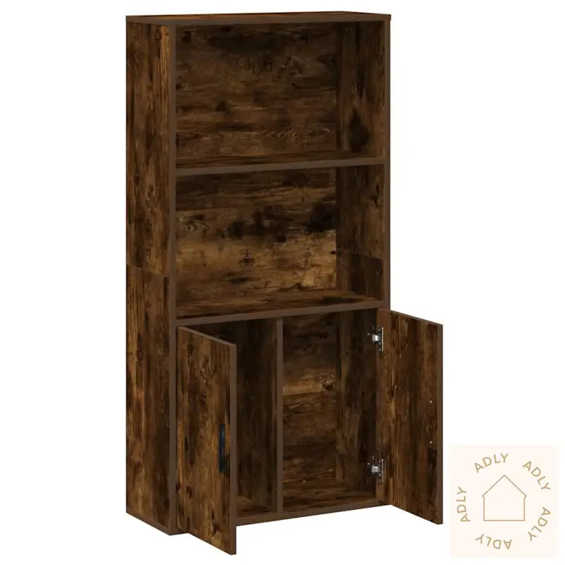 Bokhylle Røkt Eik 60X24X120 Cm Konstruert Tre