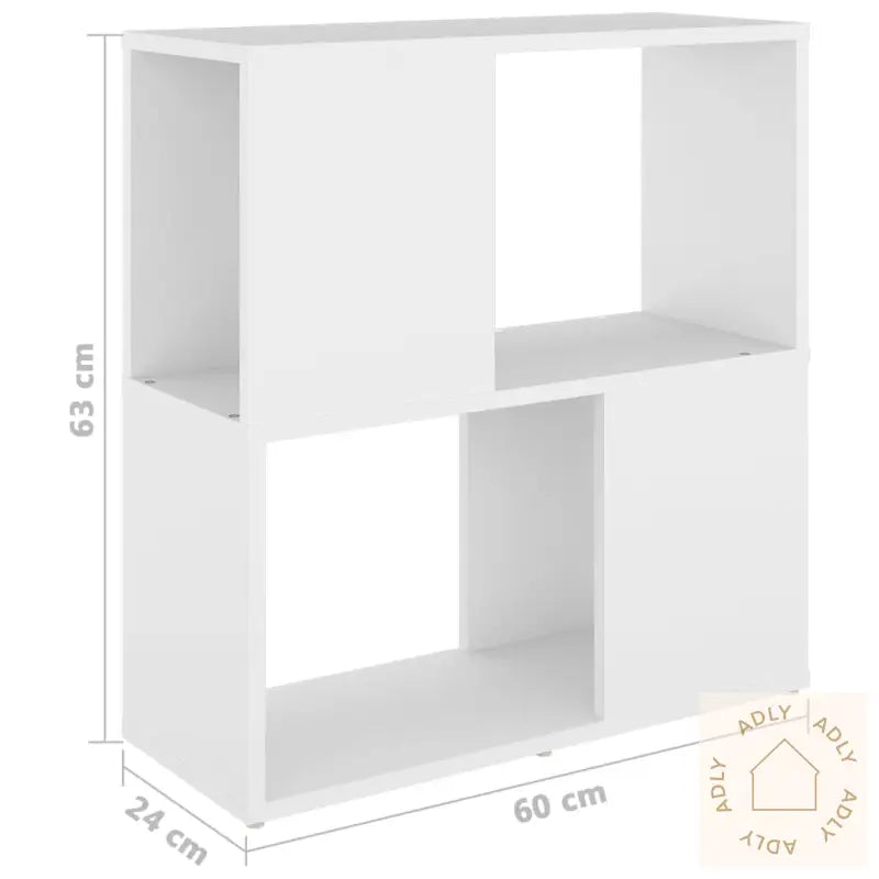 Bokhylle Hvit 60X24X63 Cm Konstruert Tre