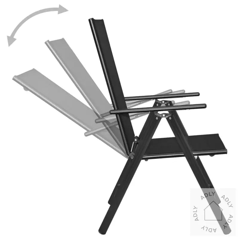 Bistorsett 3 Deler Aluminium Og Textilene Svart