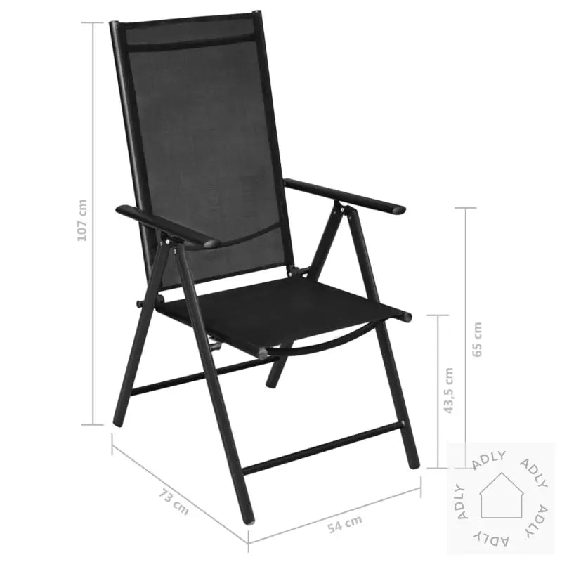 Bistorsett 3 Deler Aluminium Og Textilene Svart