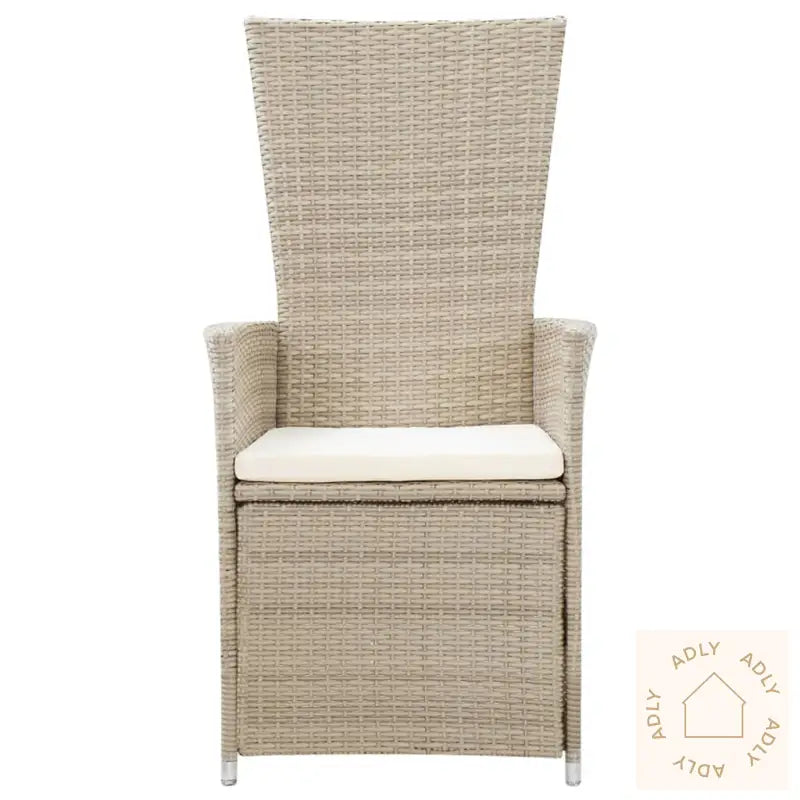 Utendørs Spisestue Med Puter 9 Deler Beige