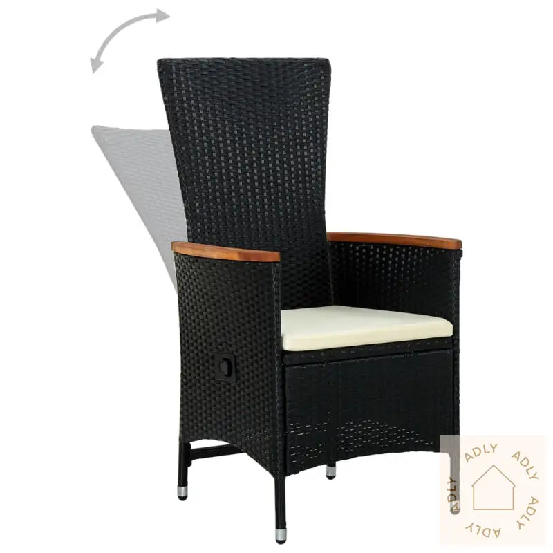 Hagespisegruppe Med Puter 5 Deler Svart