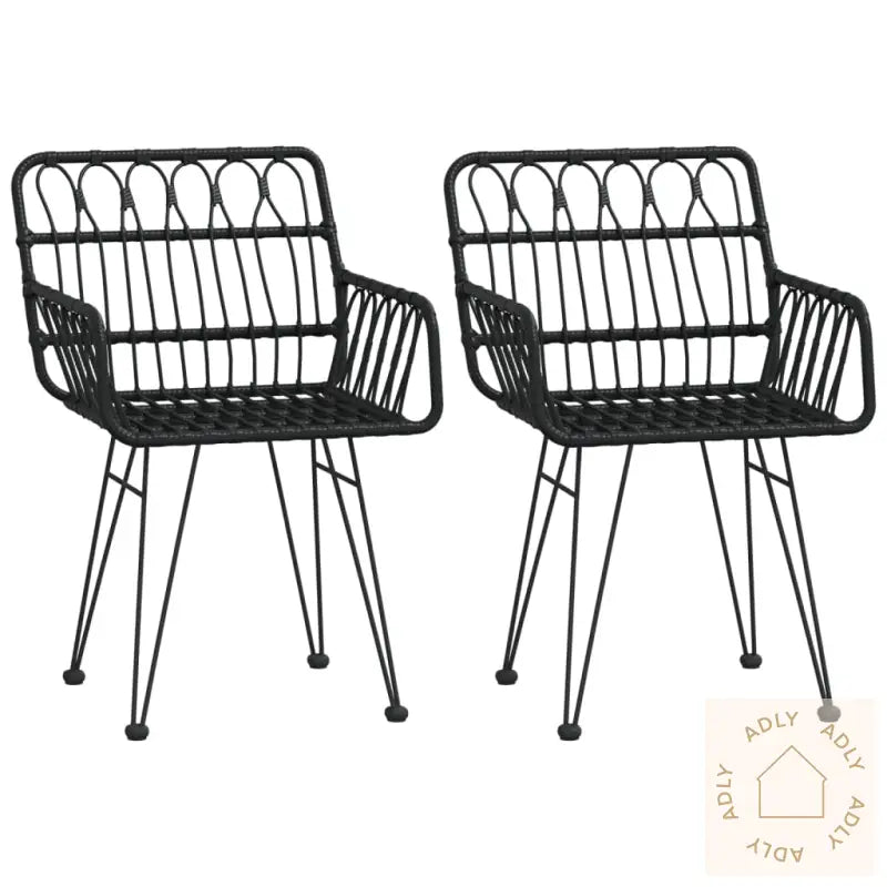 Hagestoler Med Armlener 2 Stk Svart 56X64X80 Cm Pe Rotting