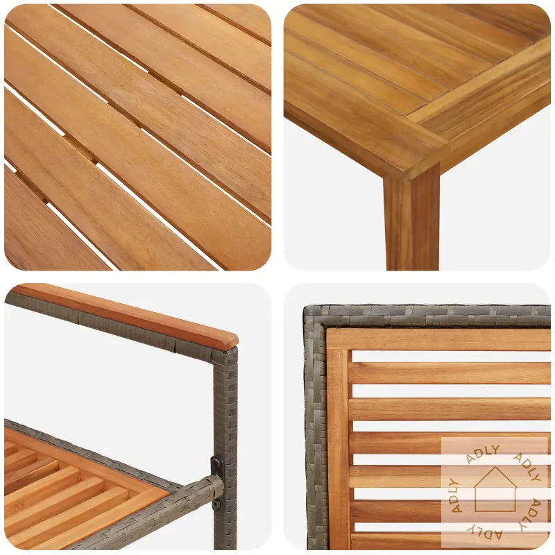 3-Delt Hagemøbler Grå Poly Rattan Akasietre