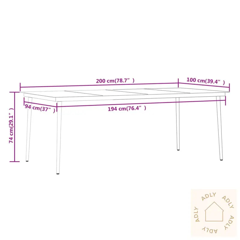 Utendørs Spisestue Med Puter 7 Deler Svart