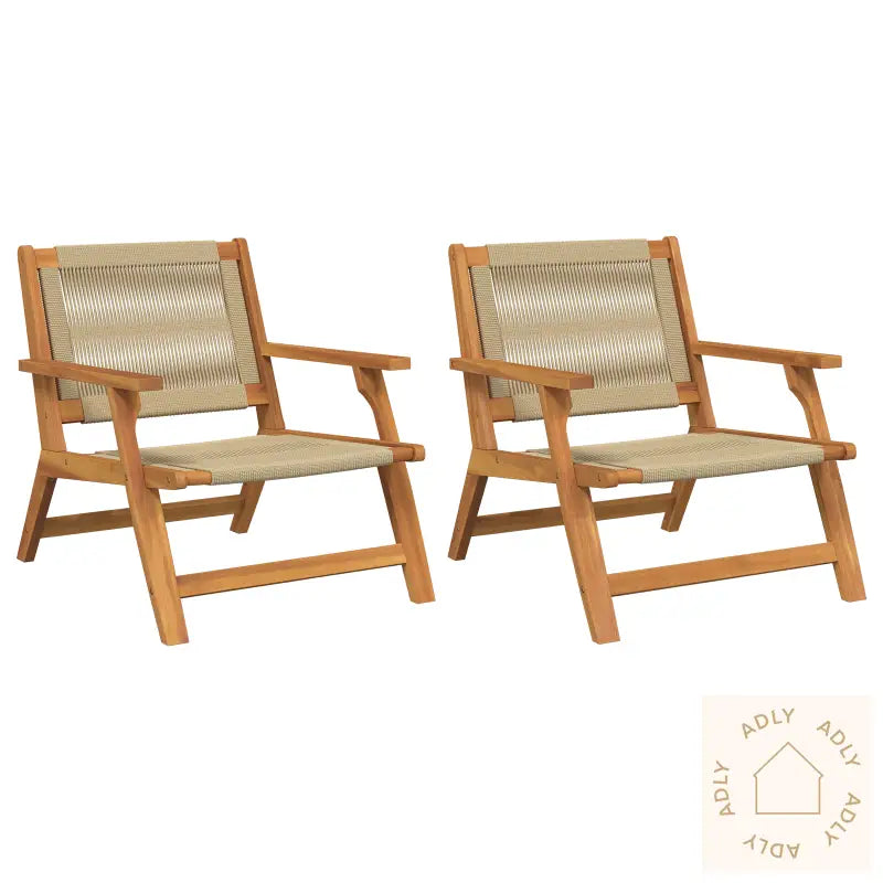 Hagemøbler 2 Stk Beige 67X77X73 Cm Massivt Akasietre