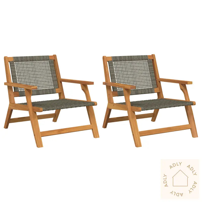 Hagemøbler 2 Stk Grå 76X67X73.5 Cm Solid Akasietre