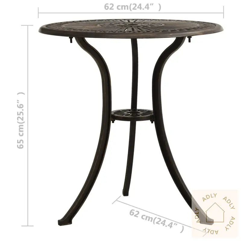 Bistrosett 3 Deler Støpt Aluminium Bronse