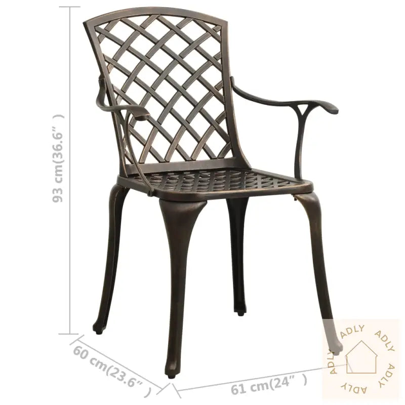 Bistrosett 3 Deler Støpt Aluminium Bronse