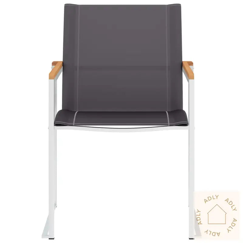 Hagestoler 4 Stk Textilene Og Rustfritt Stål Grå