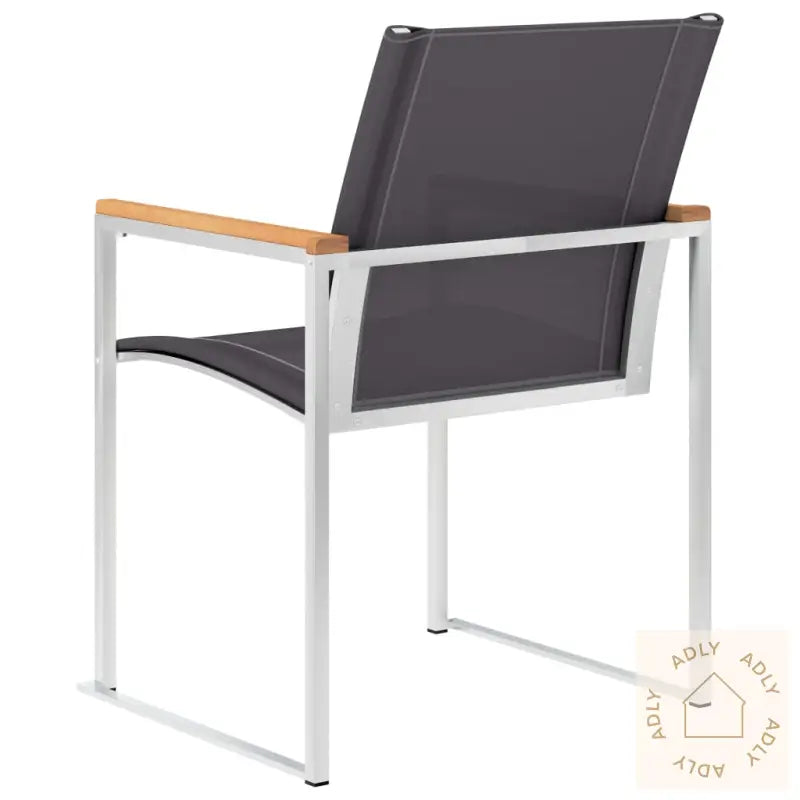 Hagestoler 4 Stk Textilene Og Rustfritt Stål Grå