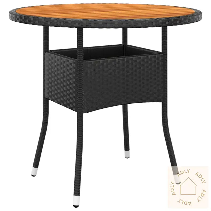 Hagebistrosett 3 Deler Polyrotting Og Heltre Svart
