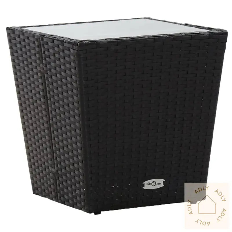 Hagebistrosett 5 Deler Polyrotting Og Herdet Glass Svart