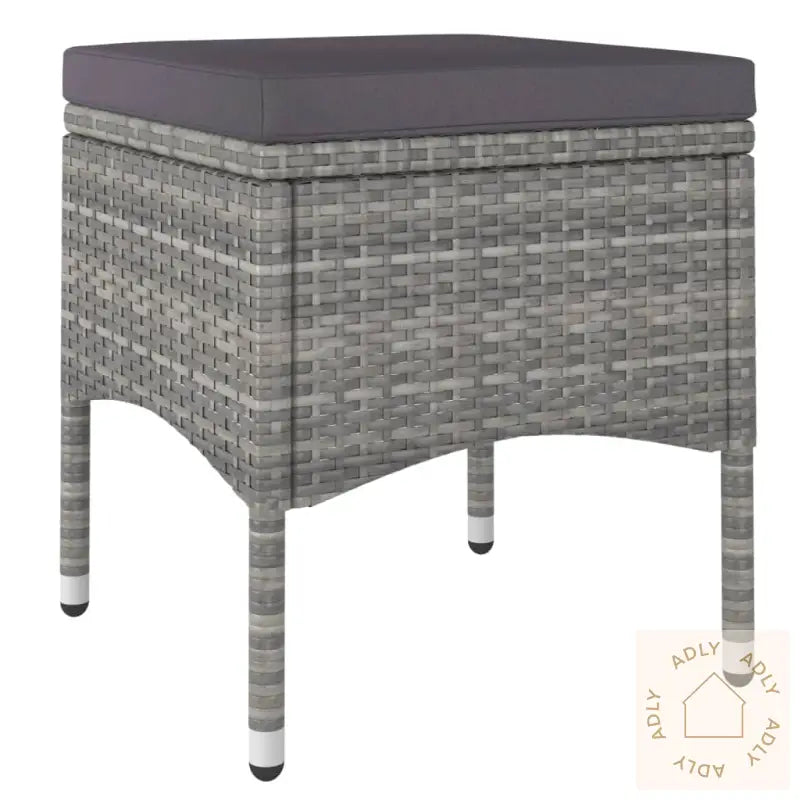 Hagespisegruppe 5 Deler Polyrotting Og Herdet Glass Grå