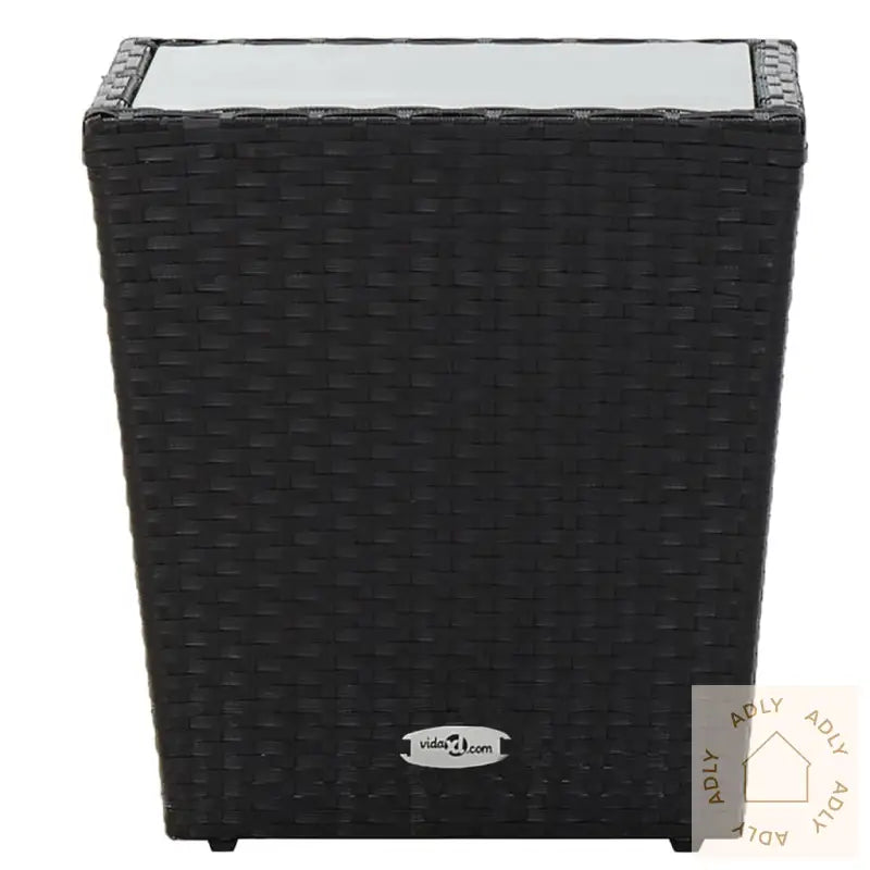 Hagebistrosett 5 Deler Polyrotting Og Herdet Glass Svart