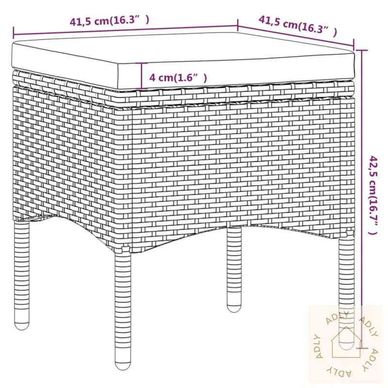 Hagebistrosett 5 Deler Polyrotting Og Herdet Glass Svart