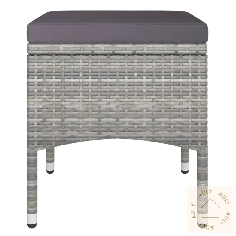 Hagespisegruppe 5 Deler Polyrotting Og Herdet Glass Grå