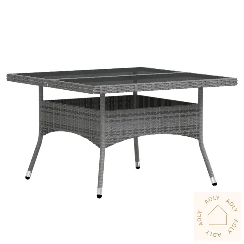 Hagespisegruppe 5 Deler Polyrotting Og Herdet Glass Grå