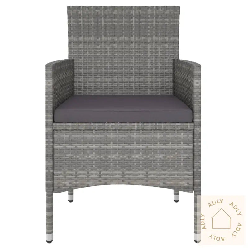 Hagespisegruppe 5 Deler Polyrotting Og Herdet Glass Grå