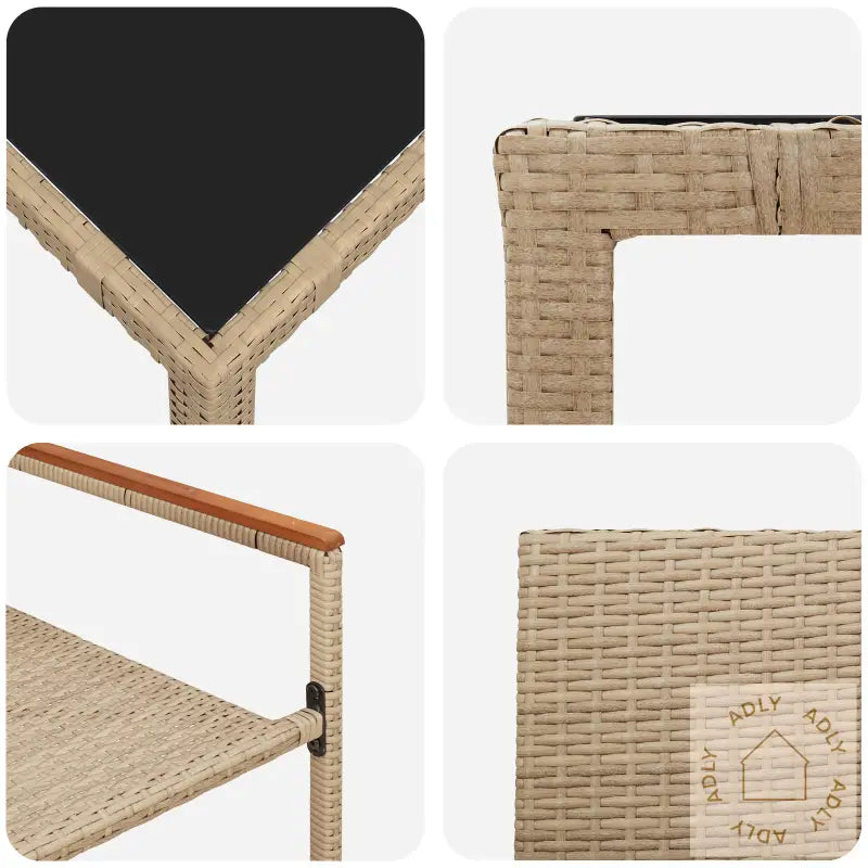 5 Delers Hage Spisebord Beige Poly Rotting