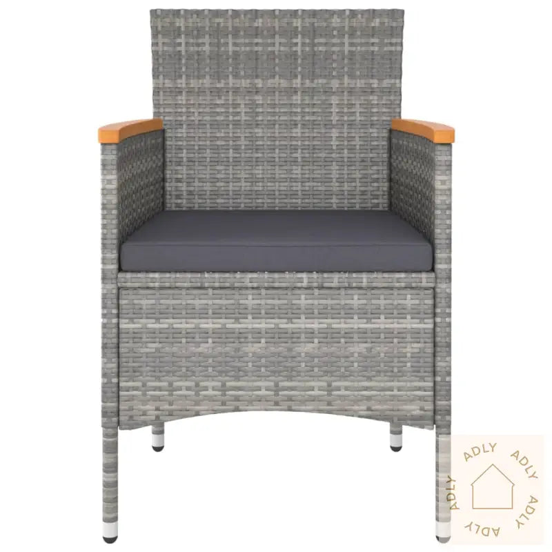 Hagespisesett 5 Deler Polyrotting Og Heltre Akasie Grå