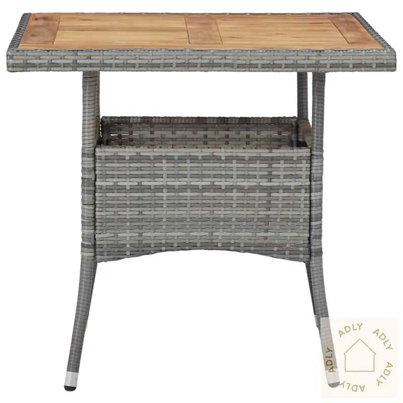 Hagespisesett 5 Deler Polyrotting Og Heltre Akasie Grå