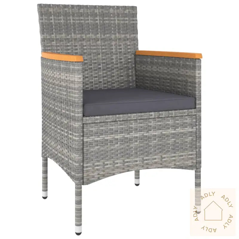 Hagespisesett 5 Deler Polyrotting Og Heltre Akasie Grå