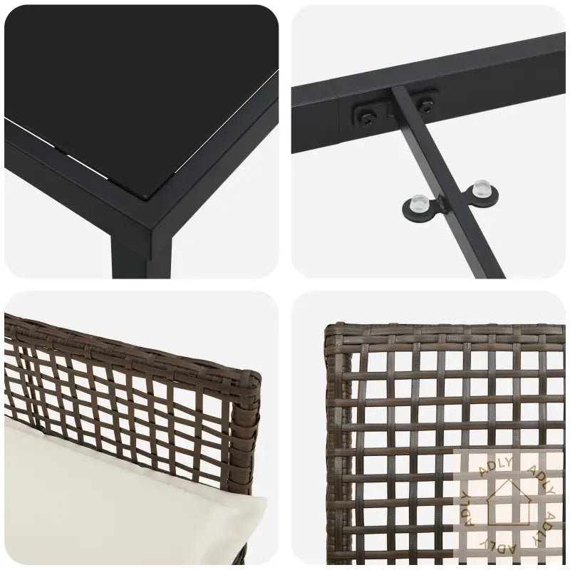 7-Delt Hagemøbelsett Med Puter Brun Poly Rattan