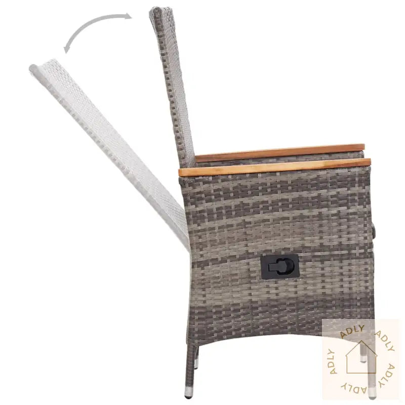 Utendørs Spisestue Med Puter 3 Deler Grå