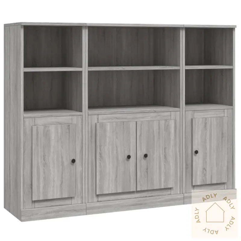 Highboards 3 Stk Grå Sonoma Konstruert Tre