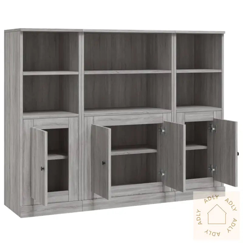 Highboards 3 Stk Grå Sonoma Konstruert Tre