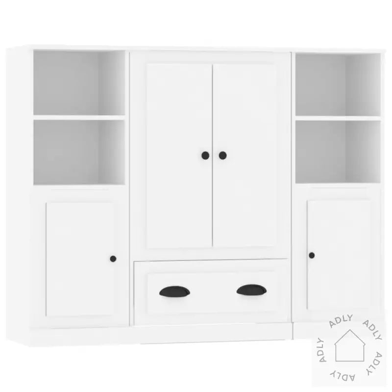 Highboards 3 Stk Hvit Konstruert Tre