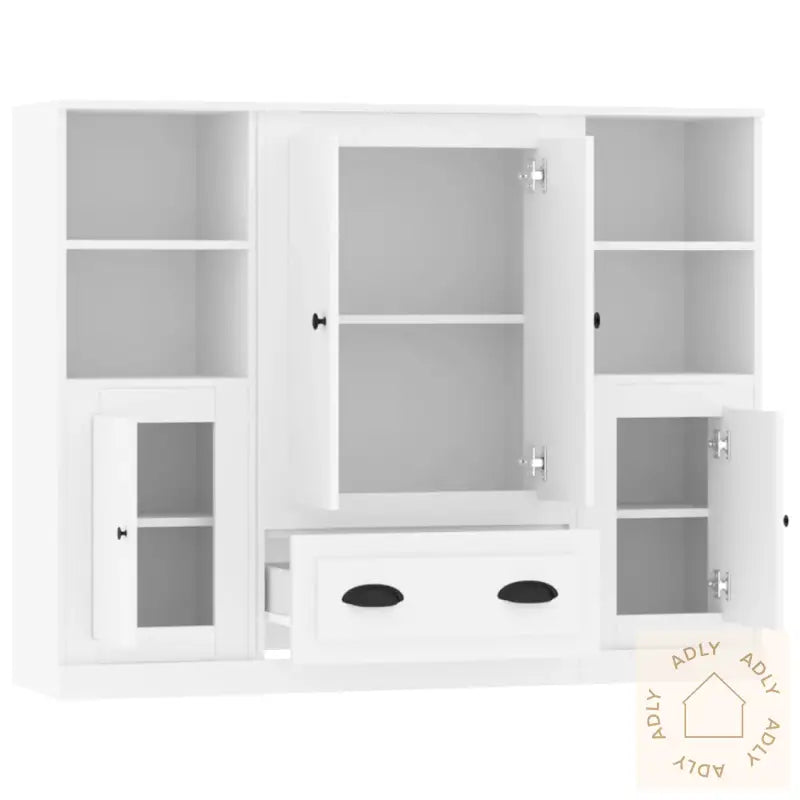 Highboards 3 Stk Hvit Konstruert Tre