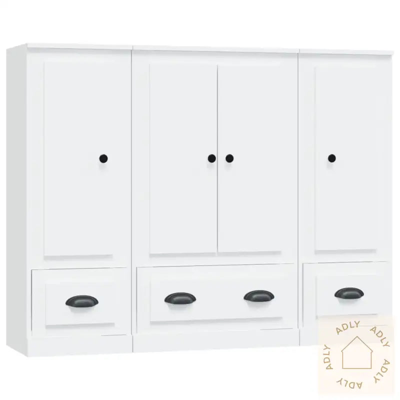 Highboards 3 Stk Hvit Konstruert Tre