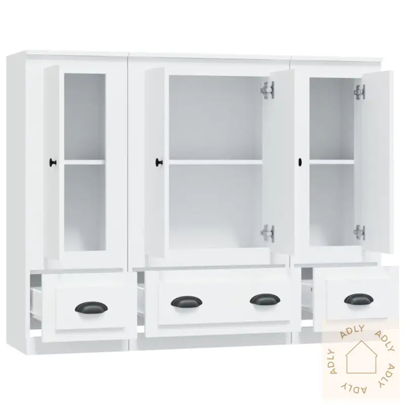 Highboards 3 Stk Hvit Konstruert Tre