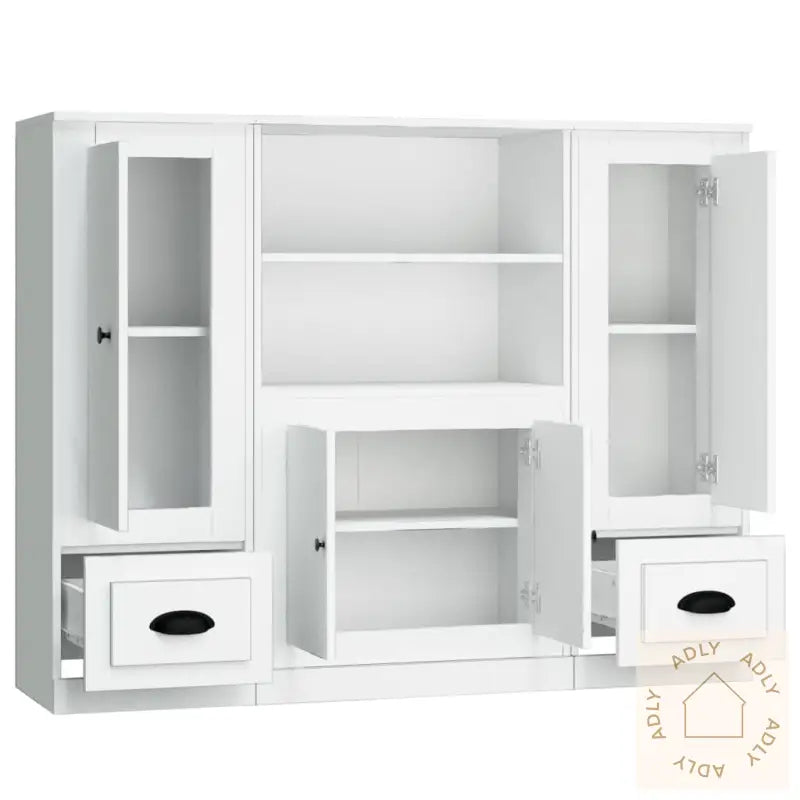 Highboards 3 Stk Hvit Konstruert Tre