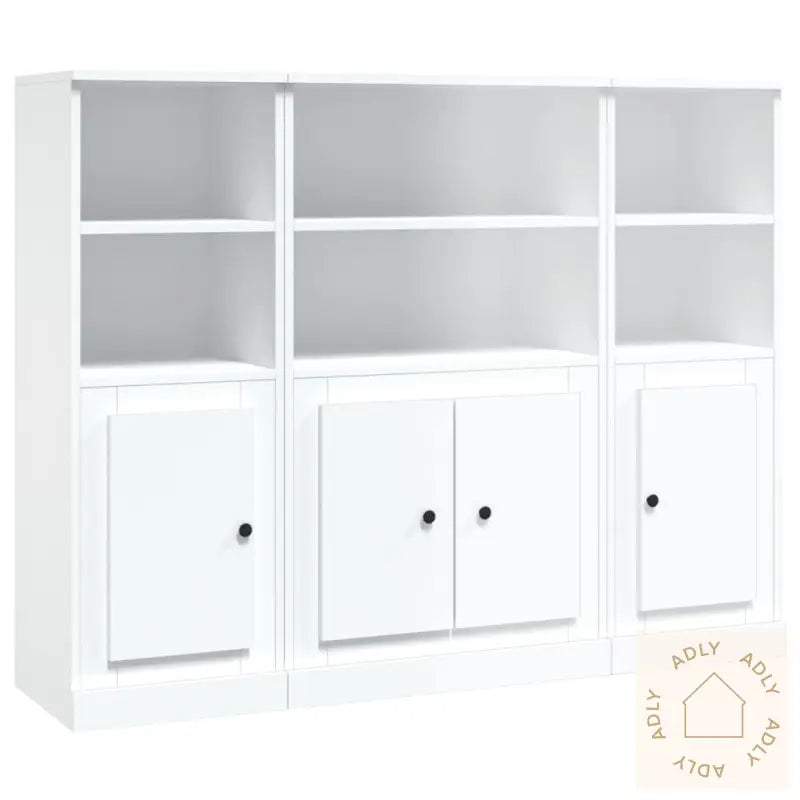Highboards 3 Stk Hvit Konstruert Tre