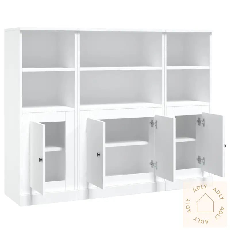 Highboards 3 Stk Hvit Konstruert Tre