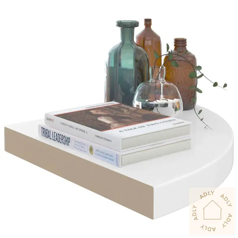 Flytende Vegghyller 4 Stk Høyglans Hvit 35X35X3,8 Cm Mdf